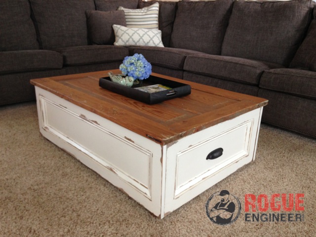 DIY Coffee Table with Storage Free Plans Rogue Engineer