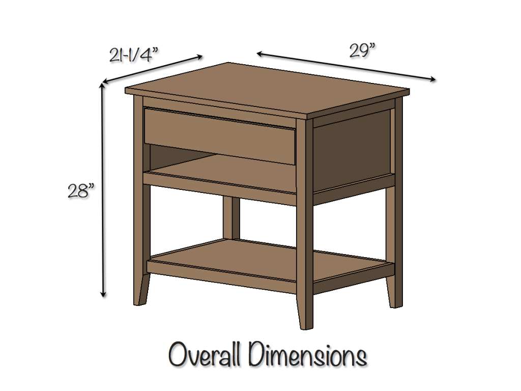 Diy Bedside Table With Drawer And Shelf Free Plans