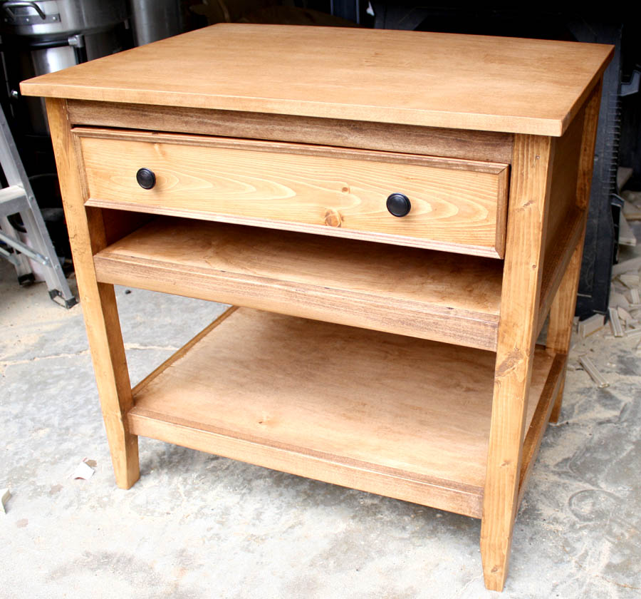 DIY Bedside Table with Drawer and Shelf