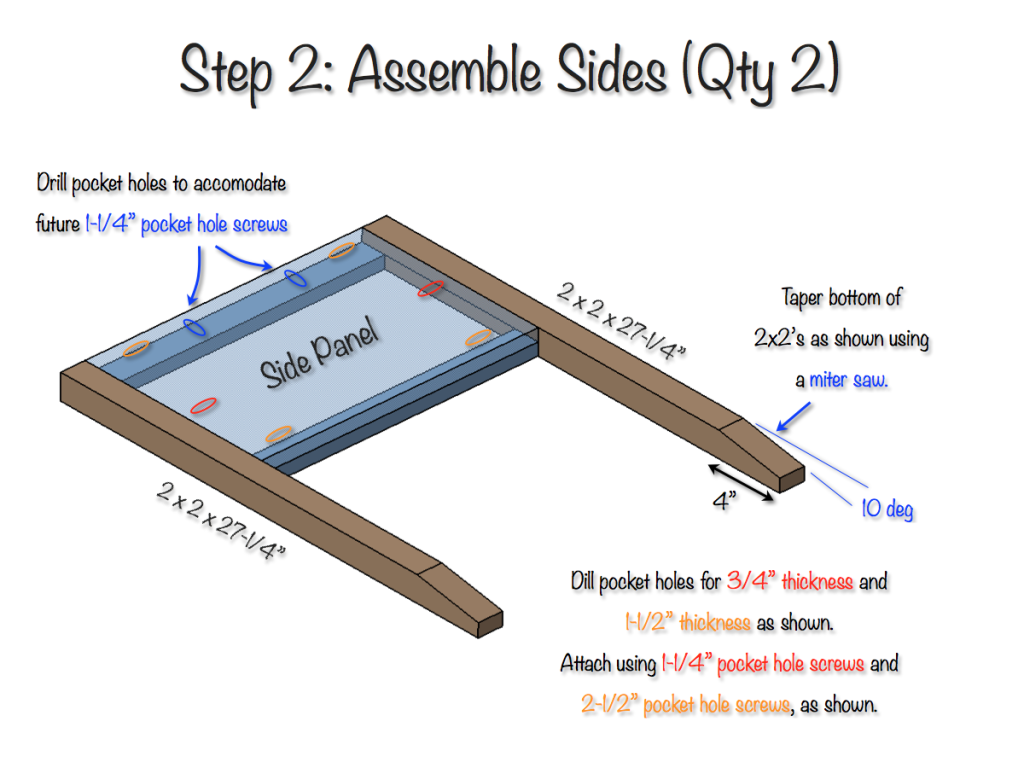 DIY Bedside Table with Drawer and Shelf Free Plans