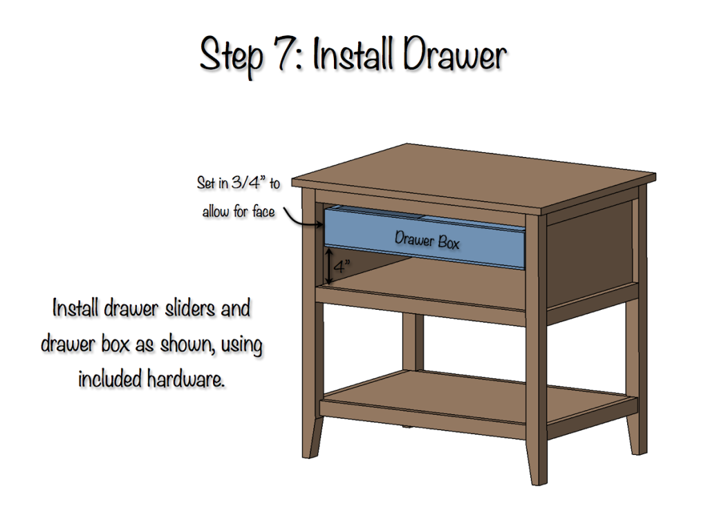 DIY Bedside Table with Drawer and Shelf Free Plans