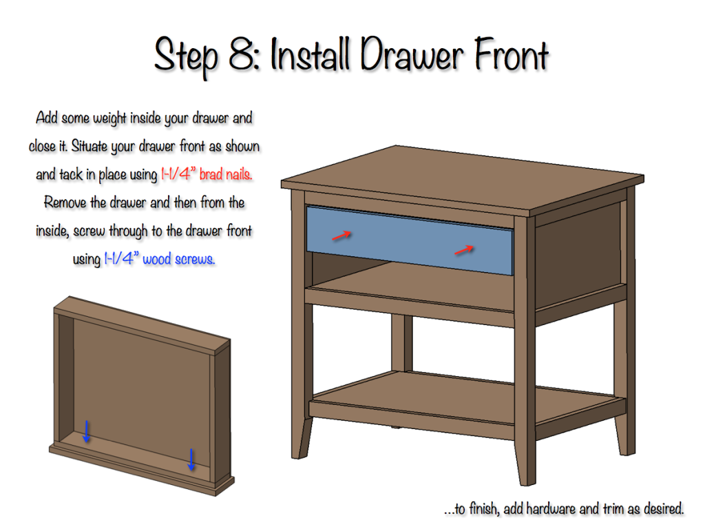 Diy Bedside Table With Drawer And Shelf Free Plans