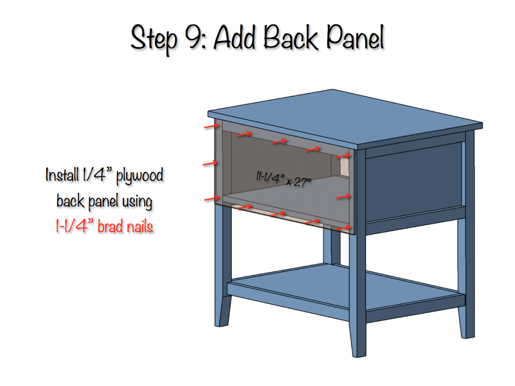 DIY Bedside Table with Drawer and Shelf Free Plans