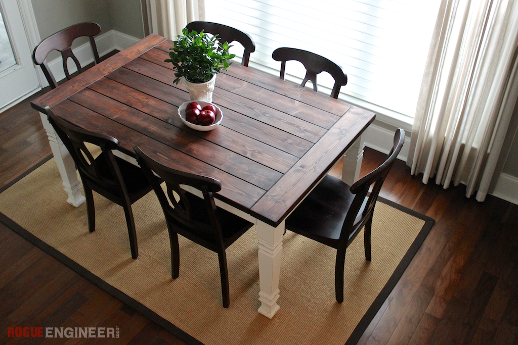 Diy Farmhouse Table Free Plans Rogue Engineer