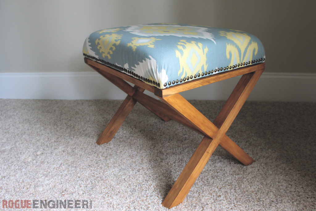 DIY Upholstered X-Bench Free Plans Rogue Engineer