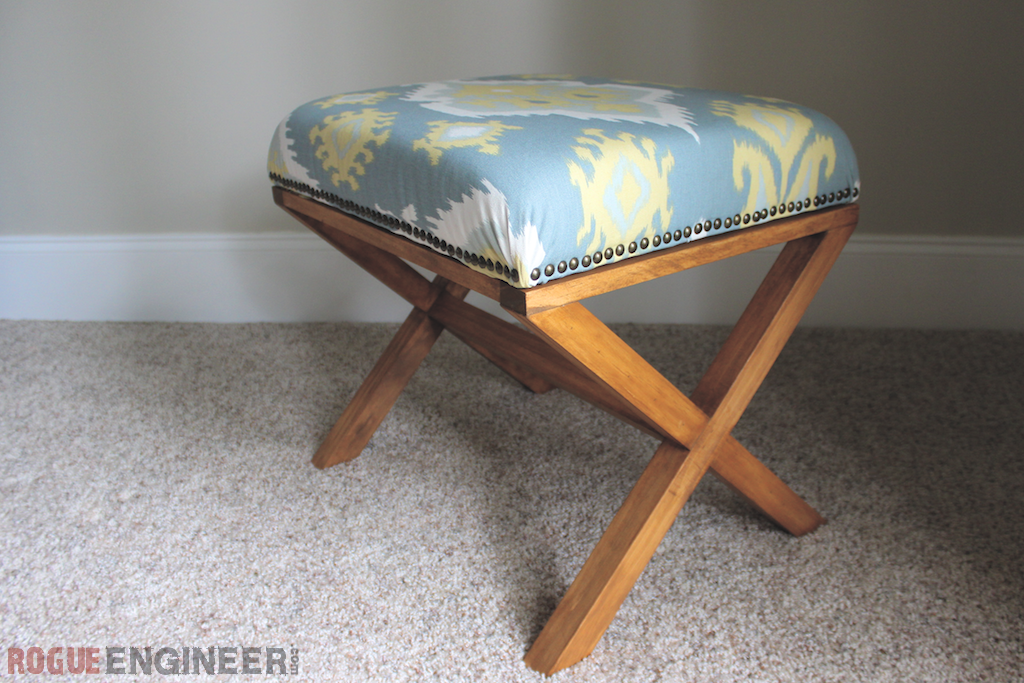 diy upholstered x bench