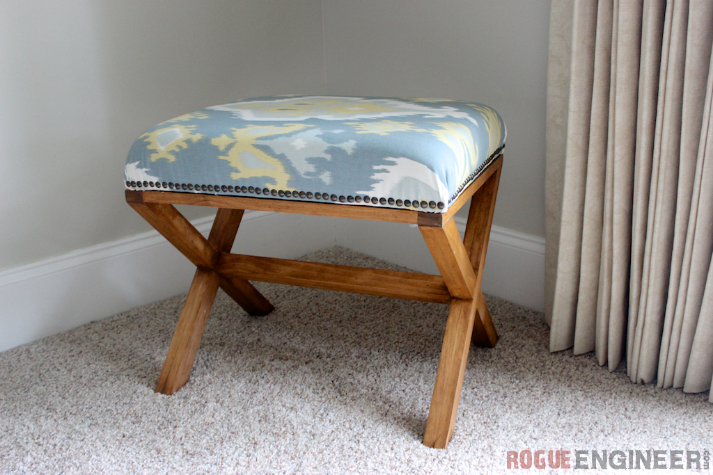 DIY Upholstered X Bench | Rogue Engineer
