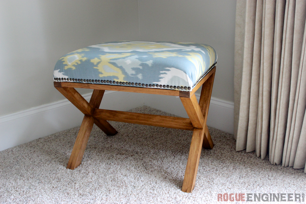 Upholstered x bench deals ottoman