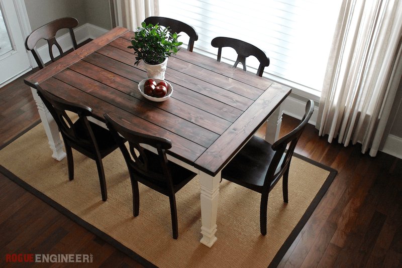 Diy Farmhouse Table Free Plans Rogue Engineer - Diy Dining Table For 2