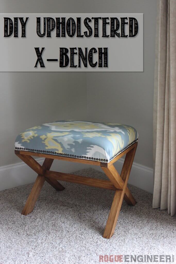 DIY Upholstered X Bench | Free Plans
