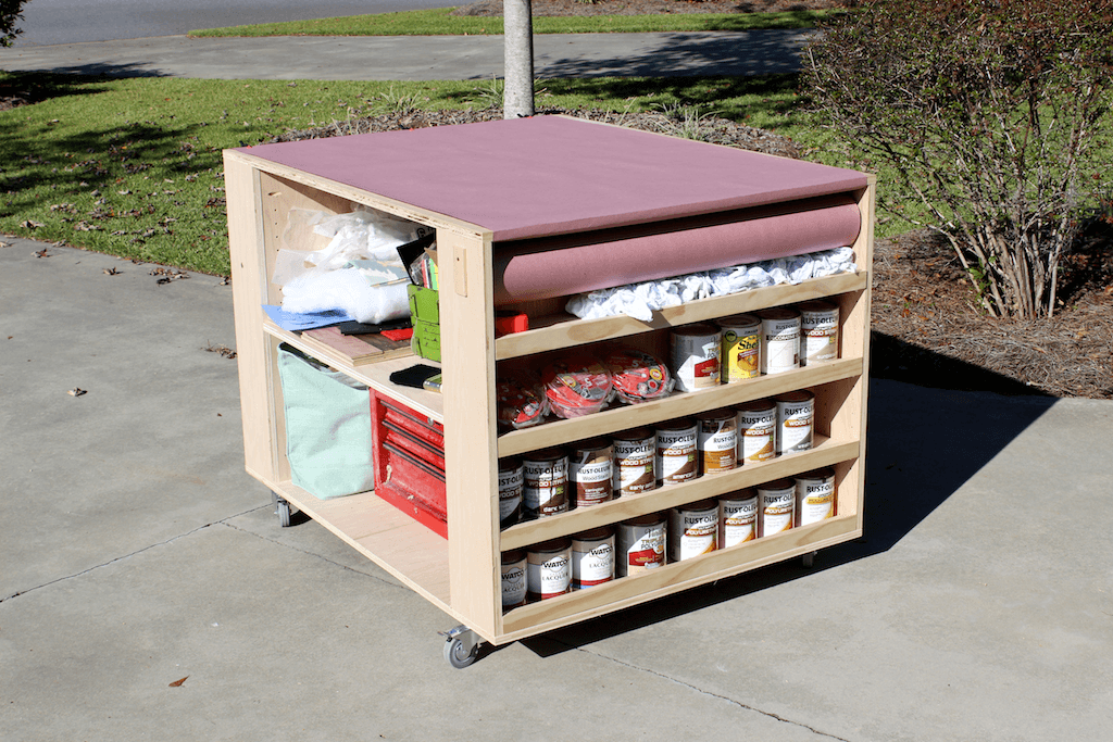 diy portable workbench with storage free plans