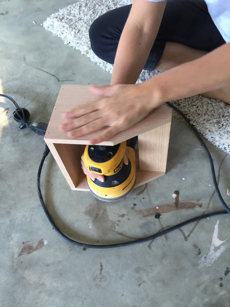 DIY Beer Tote - Sanding