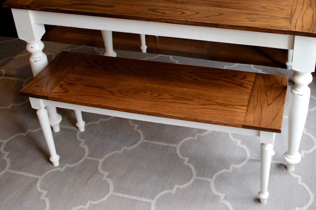 DIY Solid Oak Farmhouse Bench Free & Easy Plans