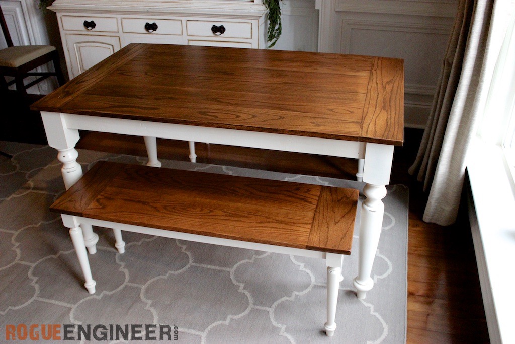 DIY Elegant Oak Farmhouse Table | Free Plans | Rogue Engineer