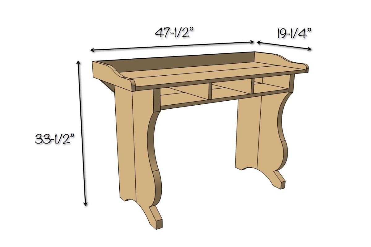 DIY Sicily Desk | Dimensions