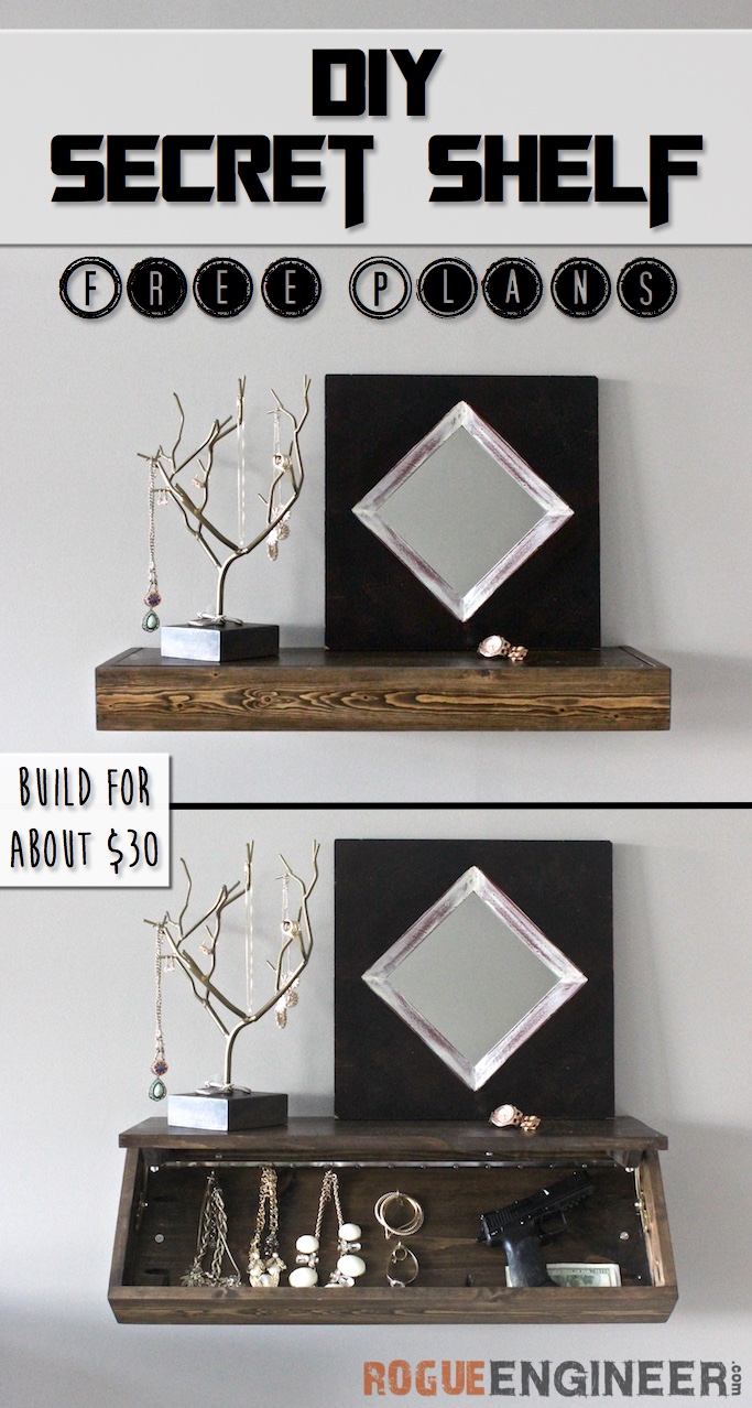 DIY Secret Floating Shelf - Free Plans - Rogue Engineer