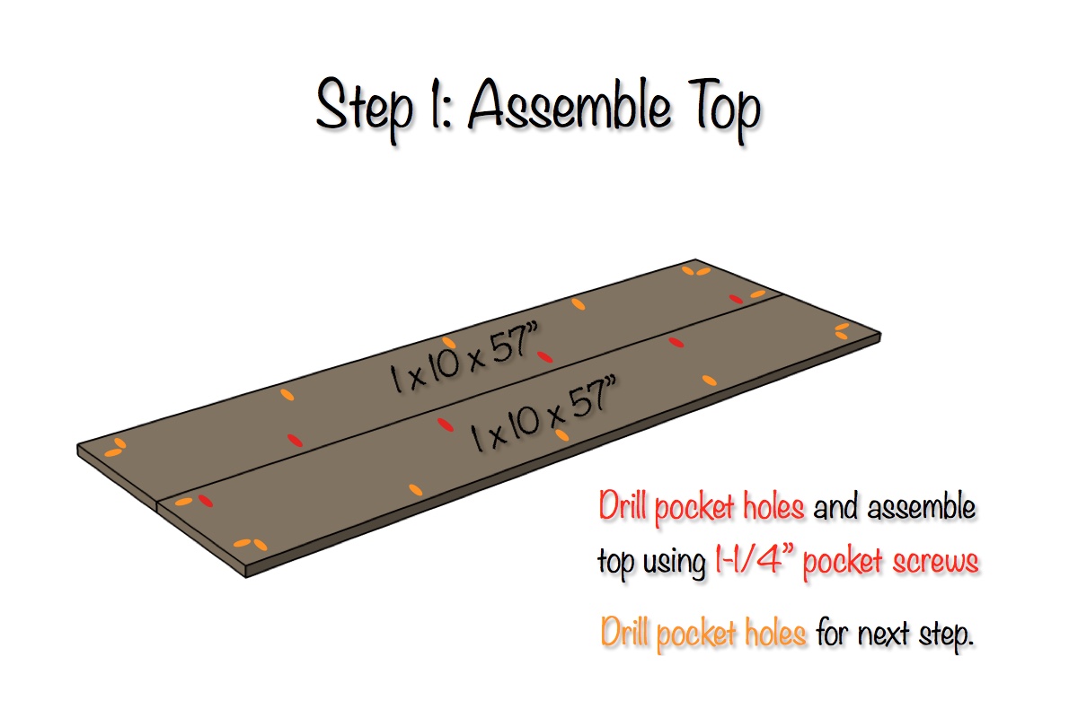 Trestle Desk - Free Plans - Step 1