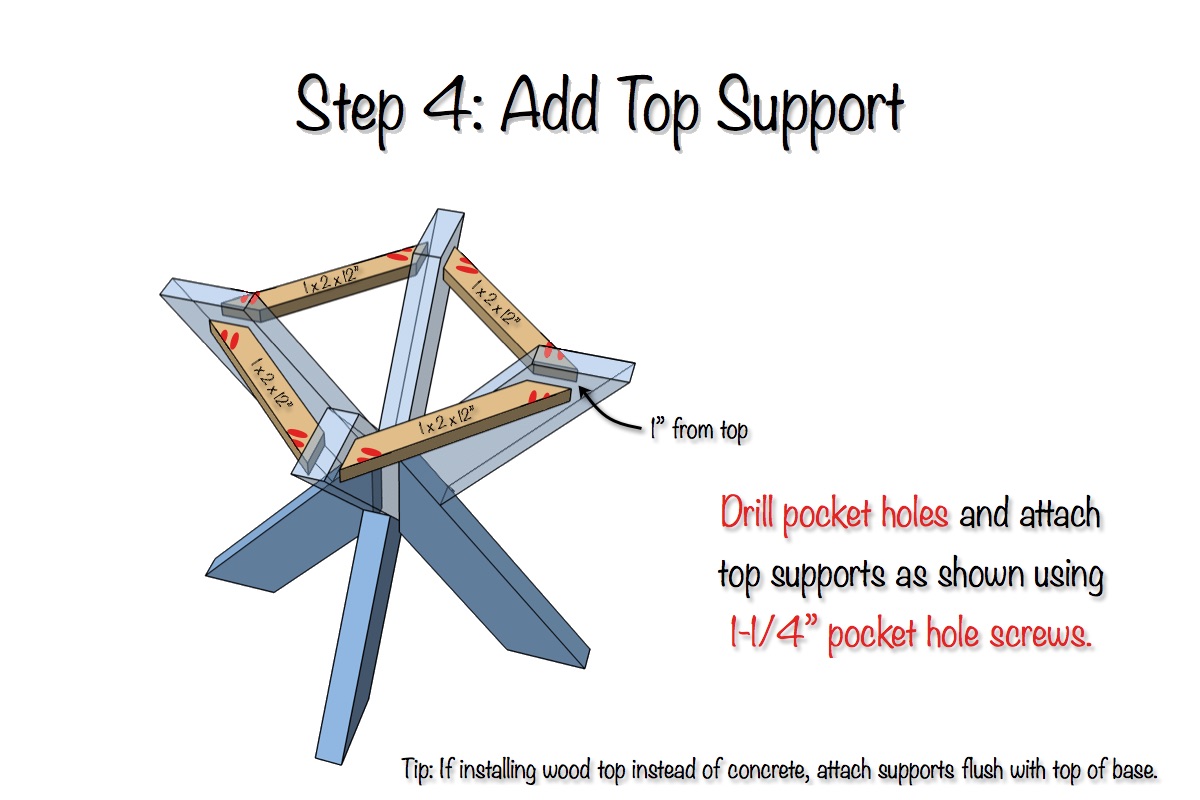 Concrete X-Brace Side Table | Step 4