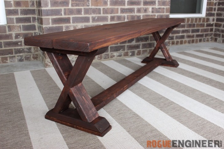 DIY X-Brace Bench | Free Plans | Rogue Engineer