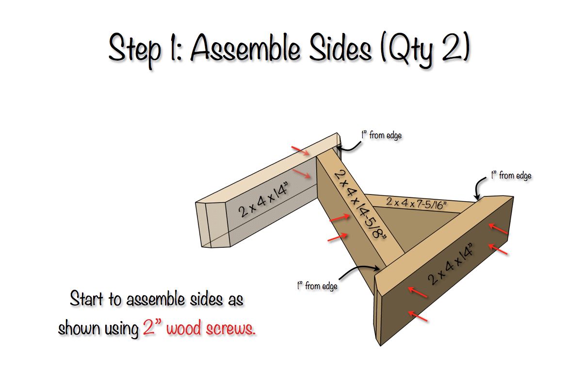 DIY X-Brace Bench Plans - Step 1