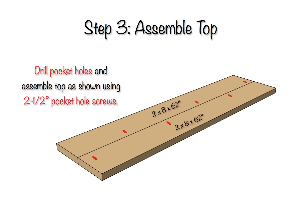 DIY X-Brace Bench Plans - Step 3