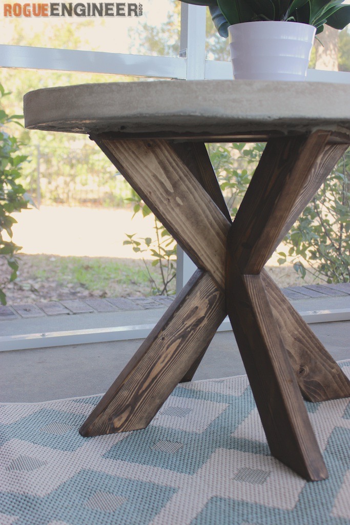 DIY X-Brace Concrete Side Table Plans | Rogue Engineer 2