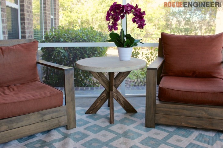 DIY X-Brace Concrete Side Table Plans | Rogue Engineer