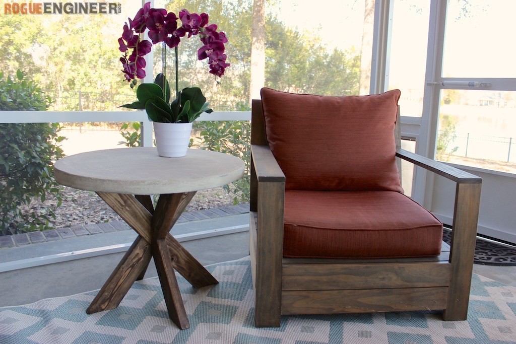 DIY XBrace Side Table w/ Concrete Top Free & Easy Plans