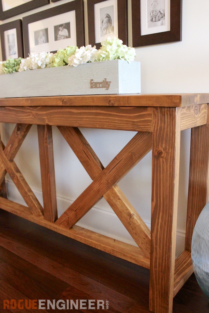 Diy X Brace Console Table Free Plans, What Do I Need To Build A Console Table
