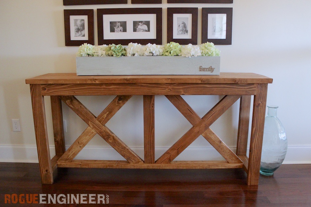 DIY X-brace Console Table | Free Plans | Rogue Engineer