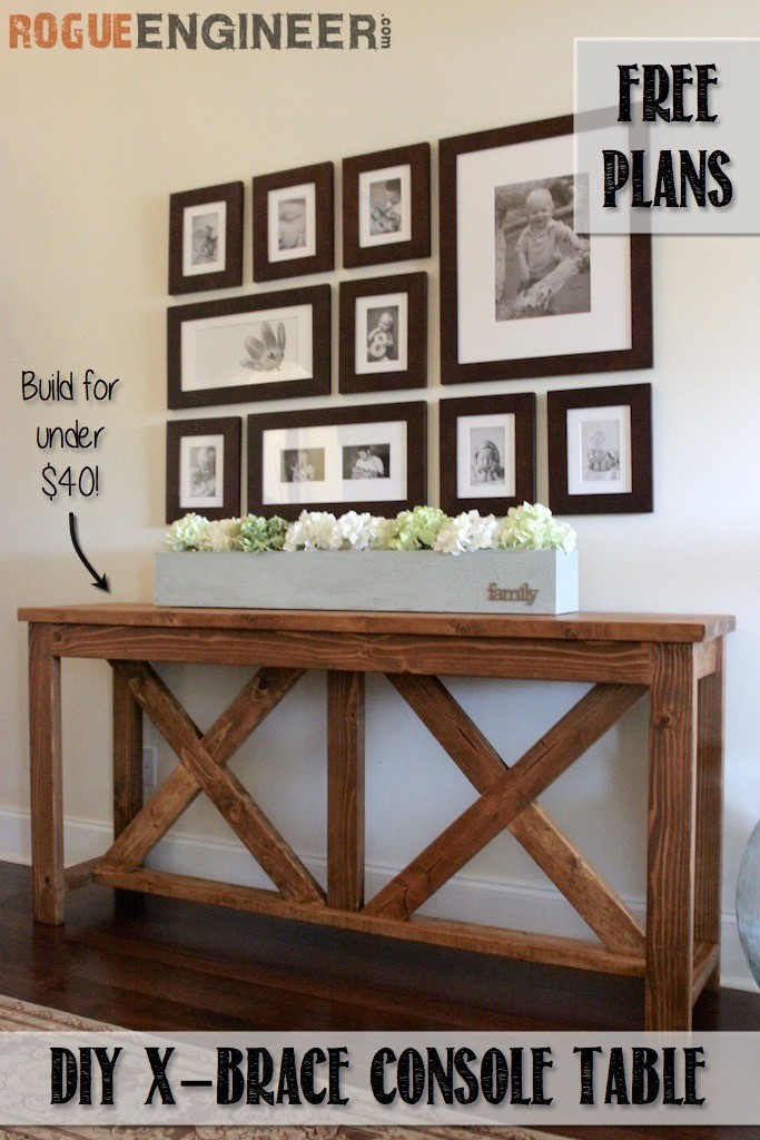 DIY XBrace Console Table Free Plans Rogue Engineer