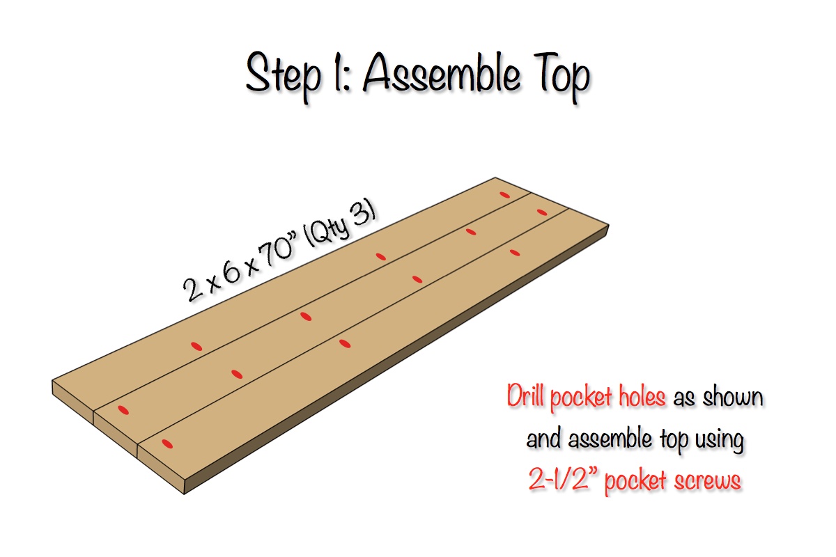 X-Brace Console Table | Step 1