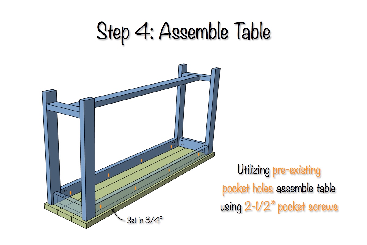 X-Brace Console Table | Step 4