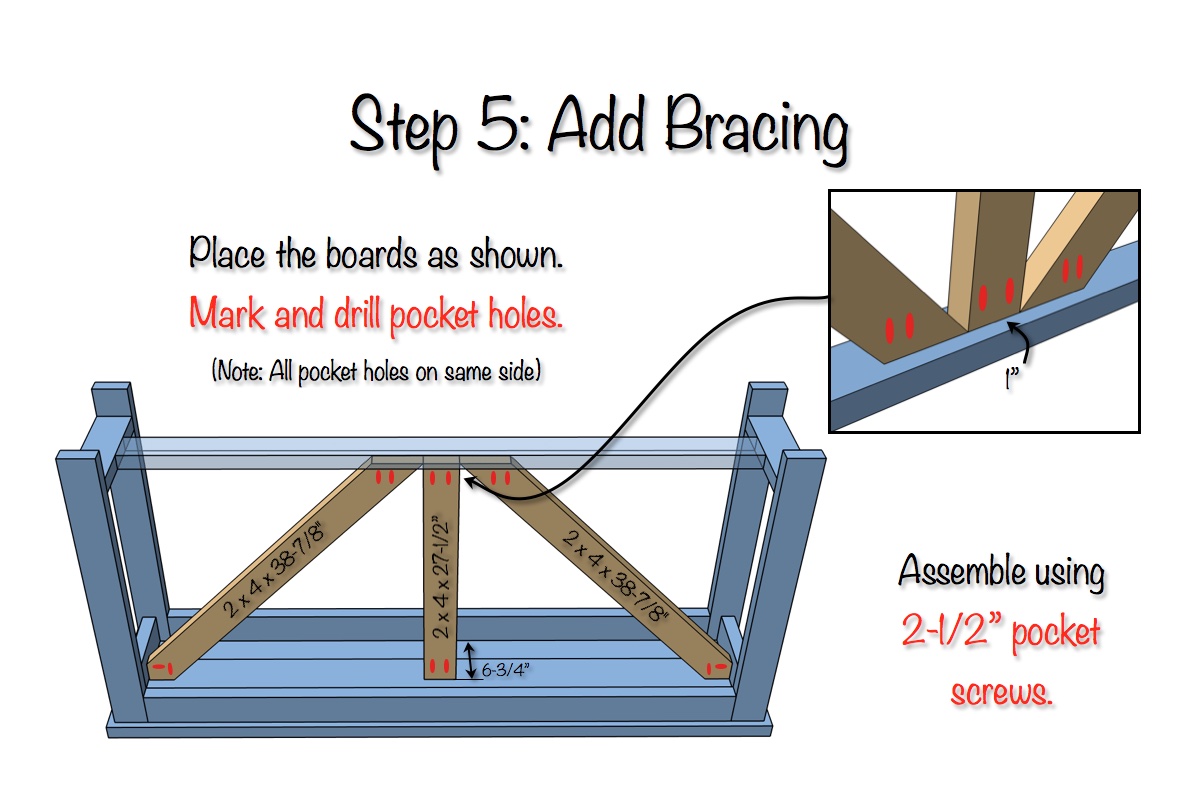 X-Brace Console Table | Step 5