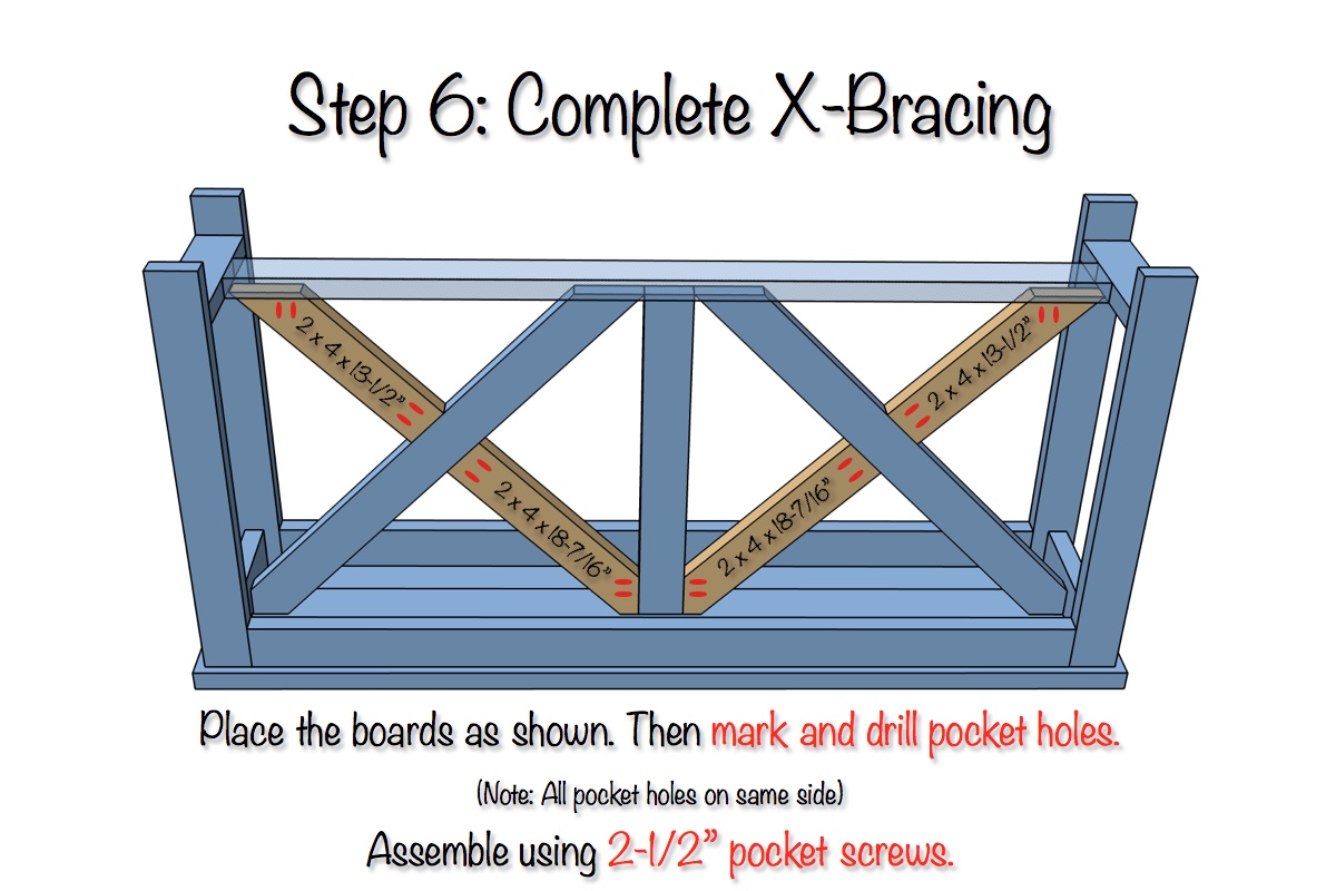 X-Brace Console Table | Step 6