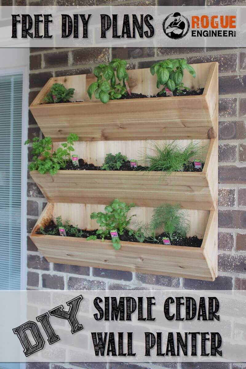 Cedar Wall Planter Free DIY Plans Rogue Engineer