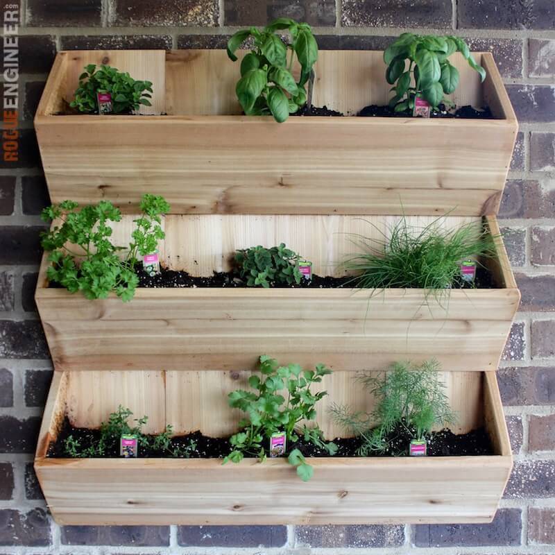 Cedar Wall Planter Free Diy Plans Rogue Engineer