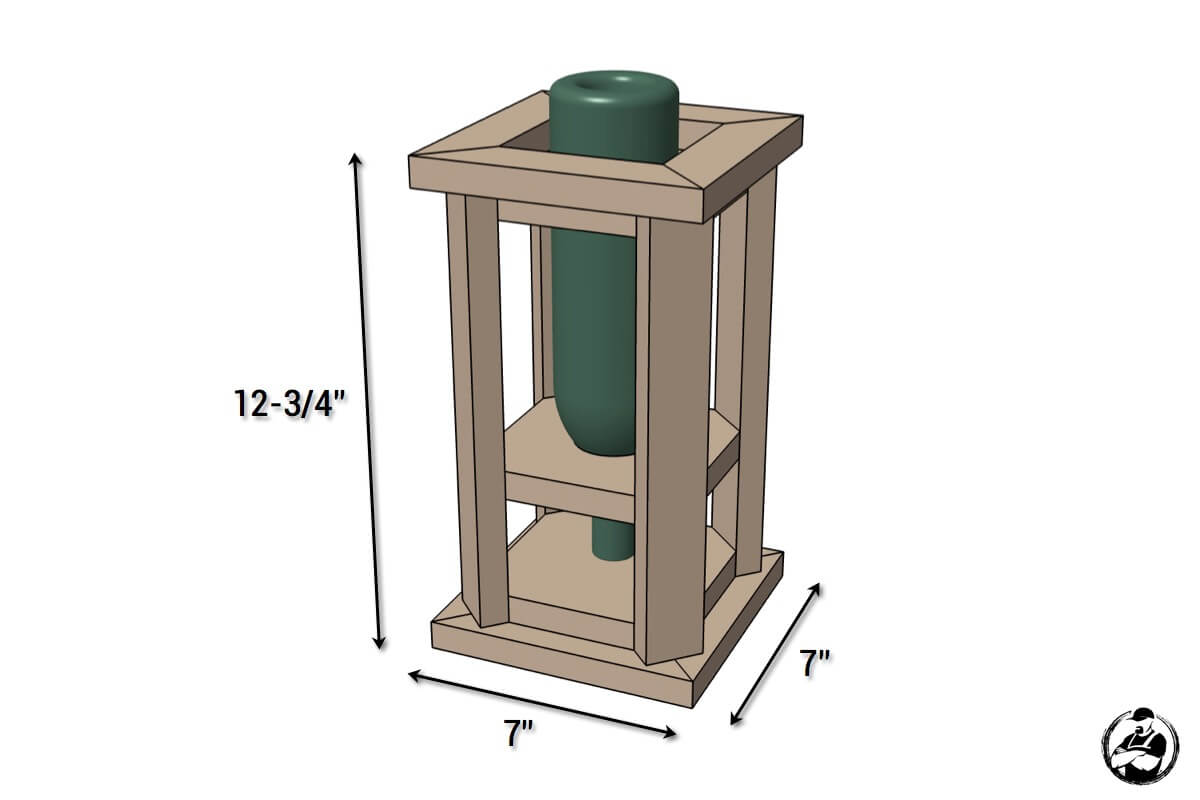 DIY Wine Bottle Bird Feeder - Dimensions