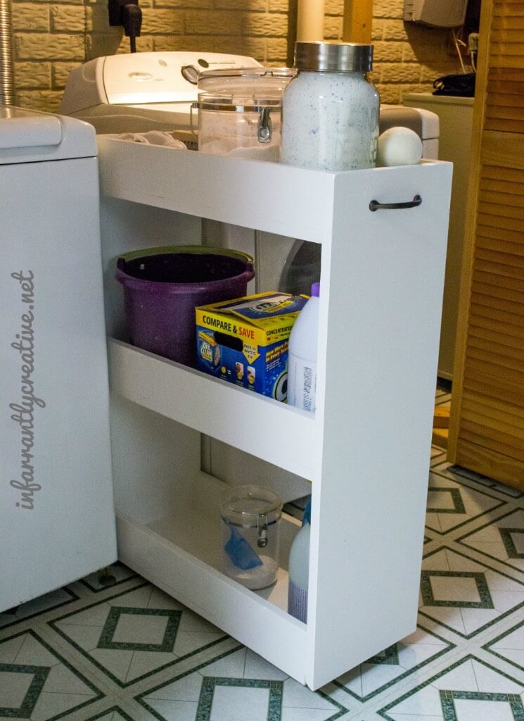 Laundry Room Slim Rolling Storage Cart - Free Plans - Rogue Engineer