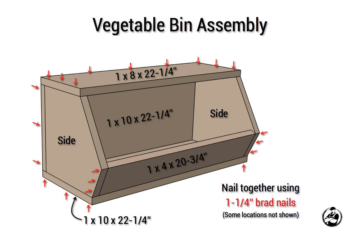 DIY Vegetable Bin Plans (w/Tilt-Out Drawers)