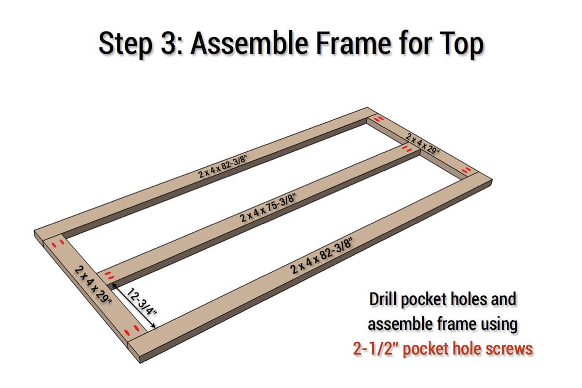 DIY X-Base Herringbone Table Plans - Step 3