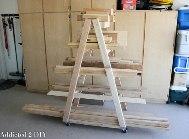 Easy DIY Lumber Storage Rack Wall Mounted 