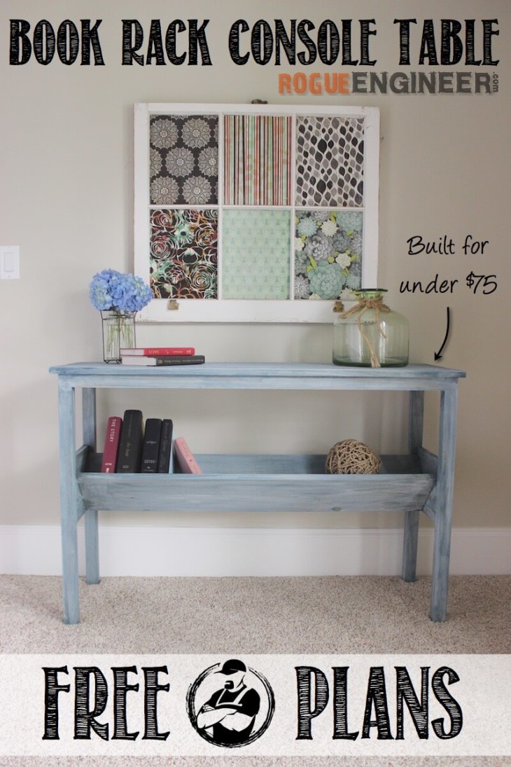 Book Rack Console Table { Free DIY Plans } Rogue Engineer