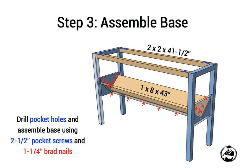 DIY Book Console Table Plans - Step 3