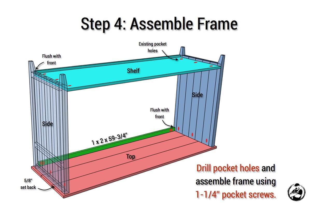 DIY Rustic Media Center Plans - Step 4