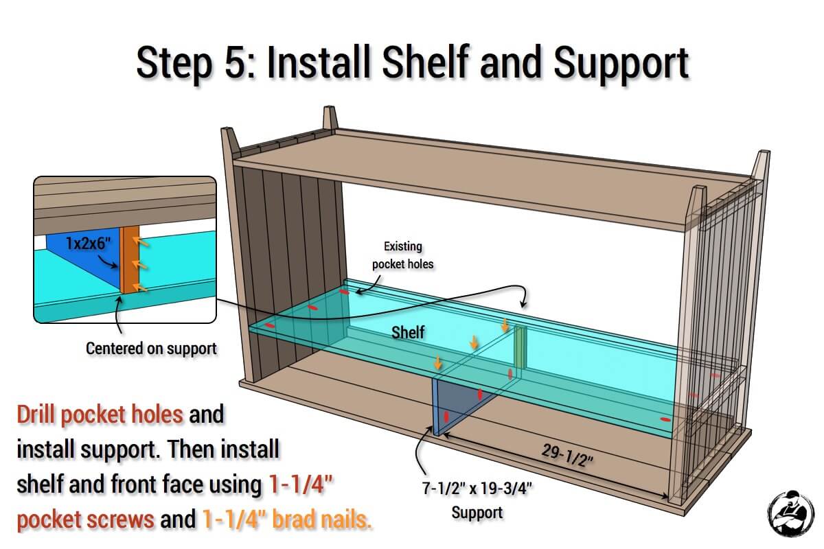 DIY Rustic Media Center Plans - Step 5