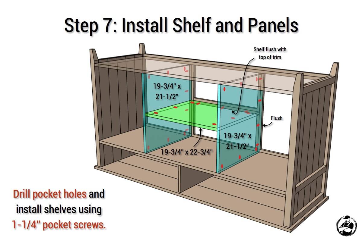 DIY Rustic Media Center Plans - Step 7