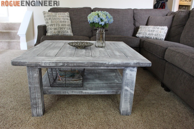 Square Plank Coffee Table Plans - Rogue Engineer