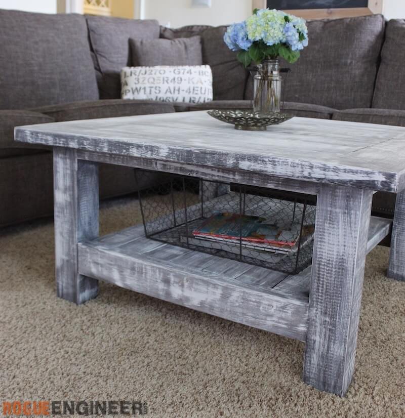 Plank top store coffee table