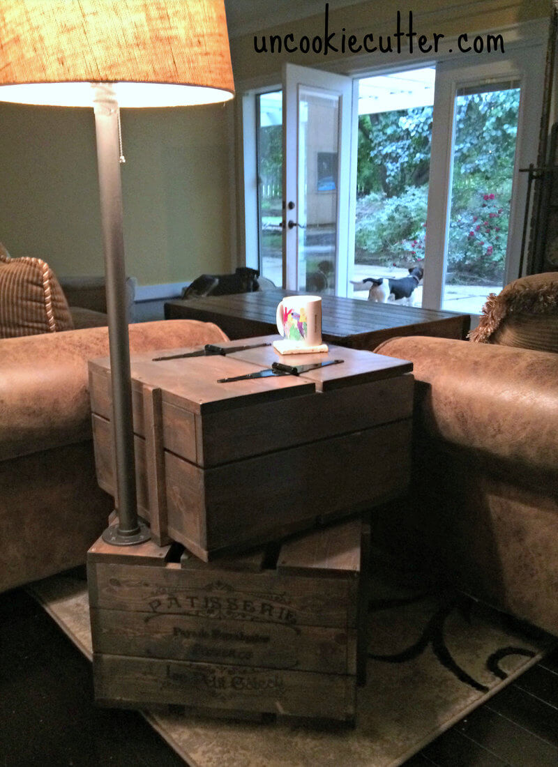 end tables made from crates